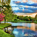 Enhanced Landscape Lake Sky Trees 