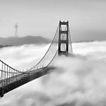 Fog Covers Golden Gate Bridge SF